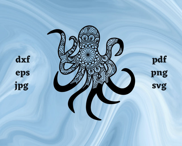Floral Octopus SVG Cut File SVG Northern Light SVG 