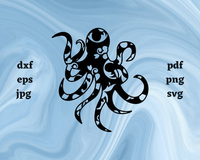Floral Octopus SVG Cut File SVG Northern Light SVG 