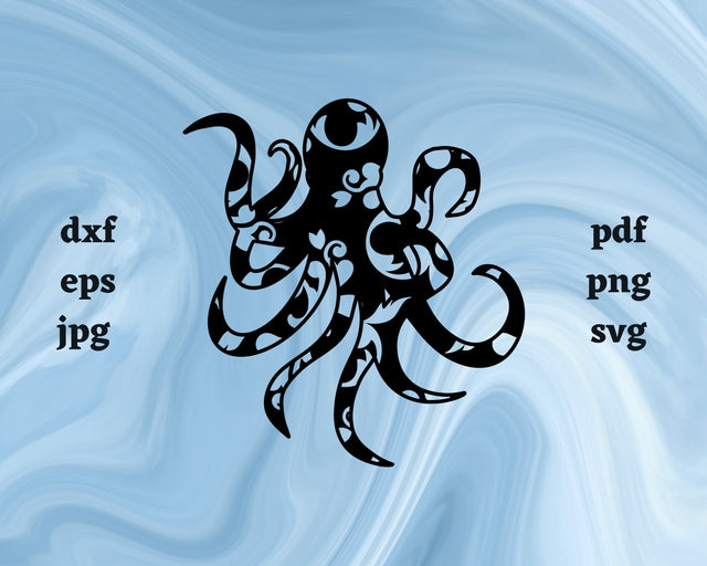 Floral Octopus SVG Cut File SVG Northern Light SVG 