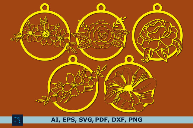 floral Ornament Bauble Laser cut Bundle SVG MD JOYNAL ABDIN 