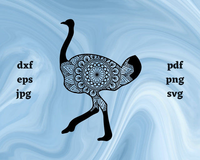 Floral Ostrich SVG Cut File SVG Northern Light SVG 