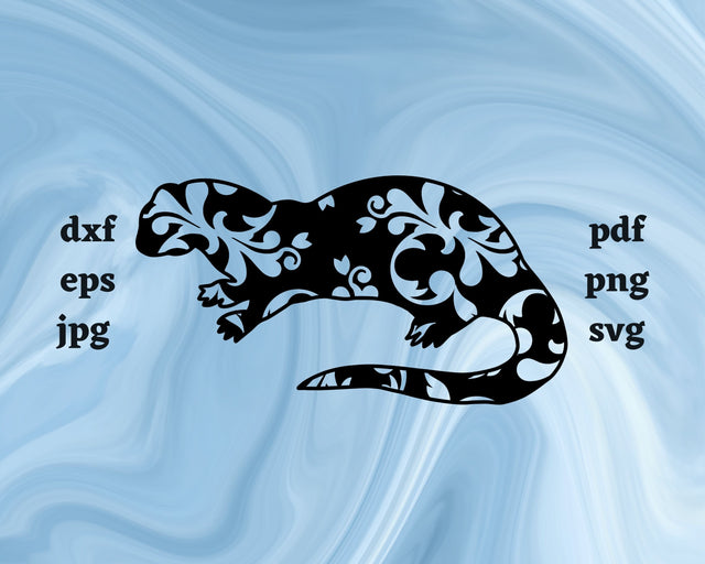 Floral Otter SVG Cut File SVG Northern Light SVG 