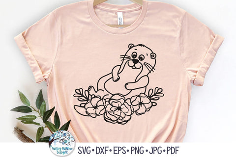 Floral Otter SVG SVG Wispy Willow Designs 