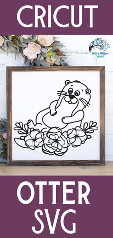Floral Otter SVG SVG Wispy Willow Designs 