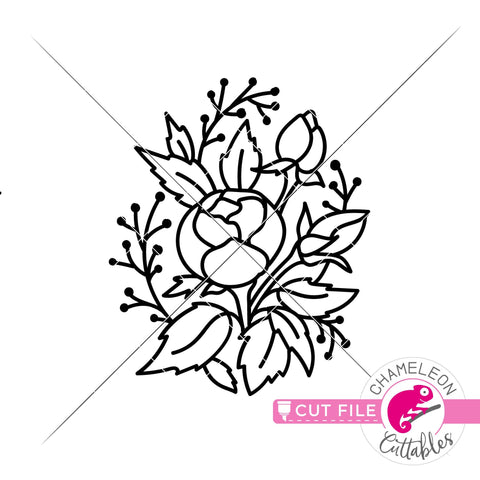 Floral Oval svg png dxf SVG Chameleon Cuttables 