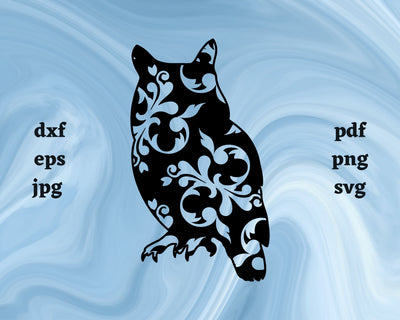 Floral Owl SVG Cut File SVG Northern Light SVG 