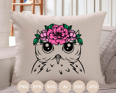 Floral Owl Svg file, Owl Svg, Owl Cut file, Floral Animal, Woodland Animals, Forest Animal, Owl with Flowers, Bird, Svg Shirts, Svg Designs SVG BogeliaVector 