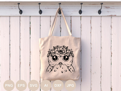 Floral Owl Svg file, Owl Svg, Owl Cut file, Floral Animal, Woodland Animals, Forest Animal, Owl with Flowers, Bird, Svg Shirts, Svg Designs SVG BogeliaVector 
