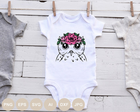 Floral Owl Svg file, Owl Svg, Owl Cut file, Floral Animal, Woodland Animals, Forest Animal, Owl with Flowers, Bird, Svg Shirts, Svg Designs SVG BogeliaVector 