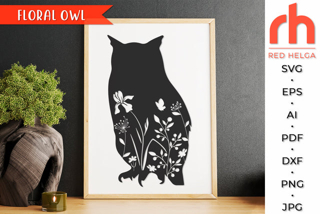 Floral Owl SVG - Forest Animal Cut File SVG RedHelgaArt 