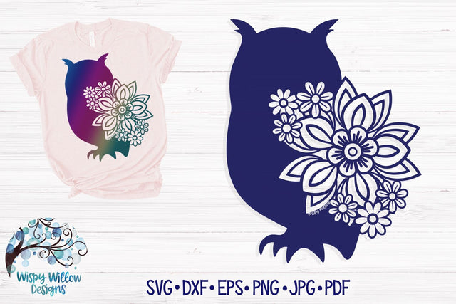 Floral Owl SVG SVG Wispy Willow Designs 