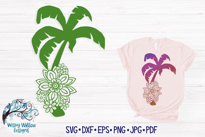 Floral Palm Tree SVG SVG Wispy Willow Designs 