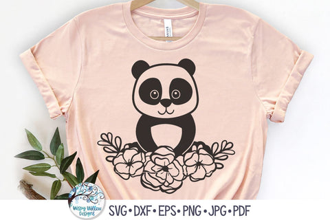 Floral Panda SVG SVG Wispy Willow Designs 