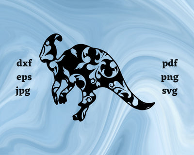 Floral Parasaurolophus SVG Cut File SVG Northern Light SVG 