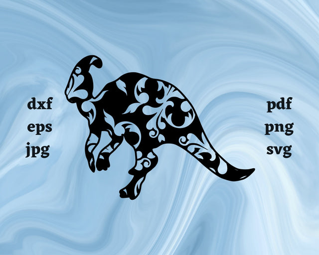 Floral Parasaurolophus SVG Cut File SVG Northern Light SVG 