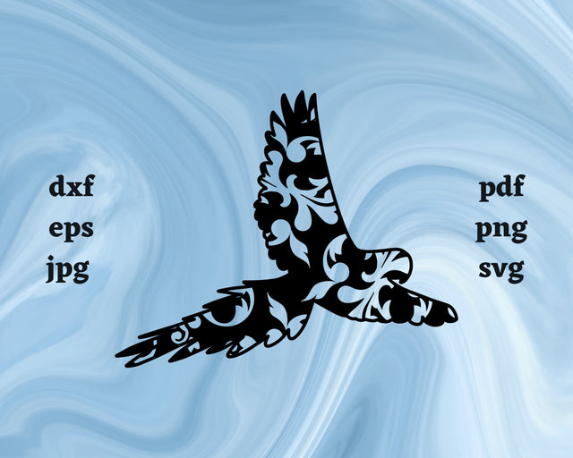 Floral Parrot SVG Cut File SVG Northern Light SVG 