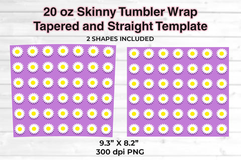 Floral Pattern 20 oz Skinny Tumbler Wrap Sublimation Design Purple Sublimation Sublimatiz Designs 