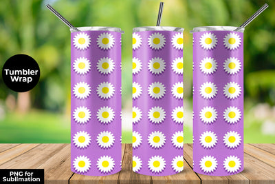 Floral Pattern 20 oz Skinny Tumbler Wrap Sublimation Design Purple Sublimation Sublimatiz Designs 