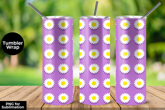 Floral Pattern 20 oz Skinny Tumbler Wrap Sublimation Design Purple Sublimation Sublimatiz Designs 