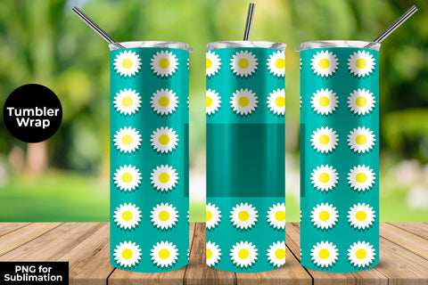 Floral Pattern 20 oz Skinny Tumbler Wrap Sublimation Design Turquoise Sublimation Sublimatiz Designs 