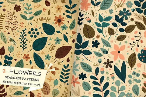 Floral Pattern with Butterflies, Butterfly and Flower Seamless Pattern Digital Pattern FloridPrintables 