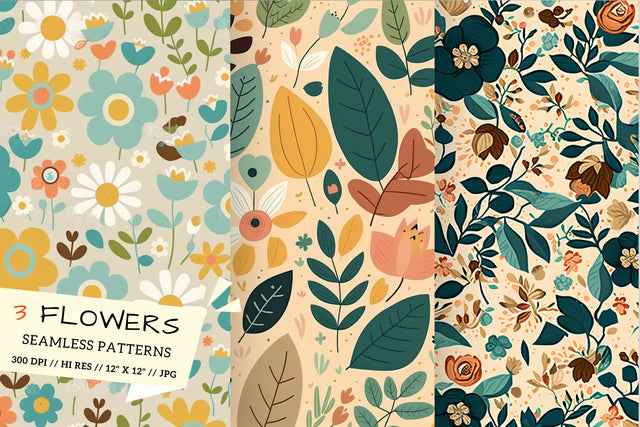 Floral Pattern with Butterflies, seamless background with flowers Digital Pattern FloridPrintables 