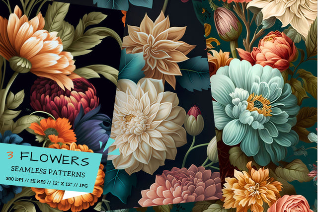 Floral Pattern with Butterflies, seamless background with flowers Digital Pattern FloridPrintables 