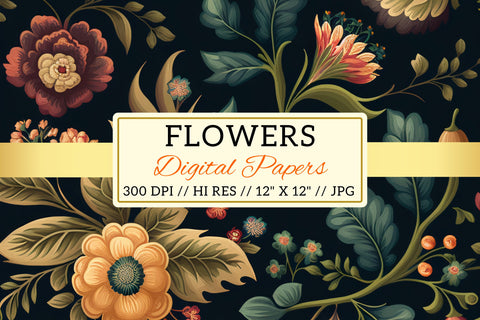 Floral Pattern with Butterflies, seamless background with flowers Digital Pattern FloridPrintables 