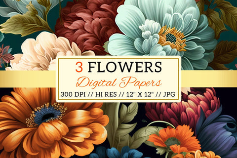 Floral Pattern with Butterflies, seamless background with flowers Digital Pattern FloridPrintables 