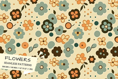 Floral Pattern with Butterflies, seamless floral pattern Digital Pattern FloridPrintables 