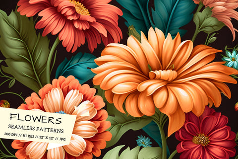 Floral Pattern with Butterflies, seamless floral pattern Digital Pattern FloridPrintables 