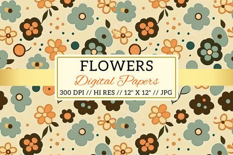 Floral Pattern with Butterflies, seamless floral pattern Digital Pattern FloridPrintables 