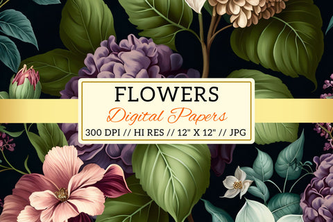 Floral Pattern with Butterflies, seamless floral pattern Digital Pattern FloridPrintables 