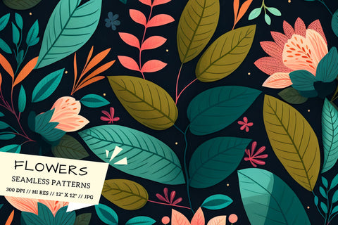 Floral Pattern with Butterflies, seamless floral pattern Digital Pattern FloridPrintables 