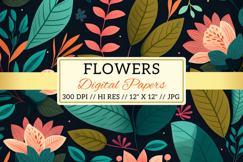 Floral Pattern with Butterflies, seamless floral pattern Digital Pattern FloridPrintables 