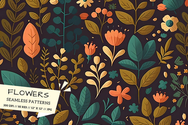 Floral Pattern with Butterflies, seamless floral pattern Digital Pattern FloridPrintables 