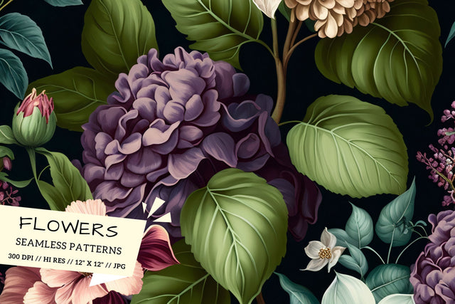 Floral Pattern with Butterflies, seamless floral pattern Digital Pattern FloridPrintables 