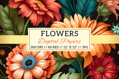 Floral Pattern with Butterflies, seamless floral pattern Digital Pattern FloridPrintables 