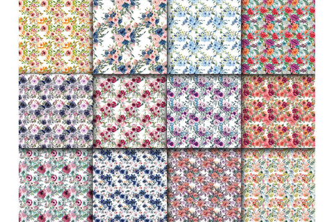 Floral Patterns Digital Papers - Seamless Patterns Digital Pattern Old Market 