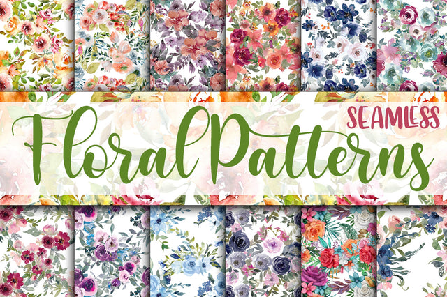 Floral Patterns Digital Papers - Seamless Patterns Digital Pattern Old Market 