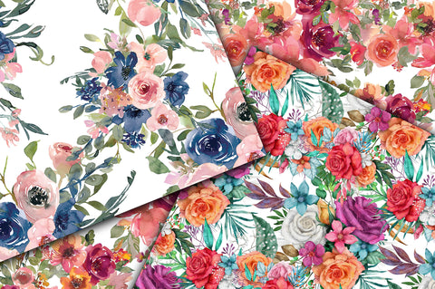 Floral Patterns Digital Papers - Seamless Patterns Digital Pattern Old Market 