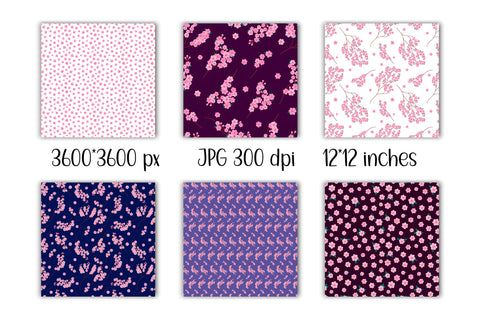 Floral Patterns| JPG Digital Paper | Sakura and Lavender Digital Pattern AnnaViolet_store 