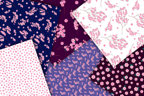 Floral Patterns| JPG Digital Paper | Sakura and Lavender Digital Pattern AnnaViolet_store 