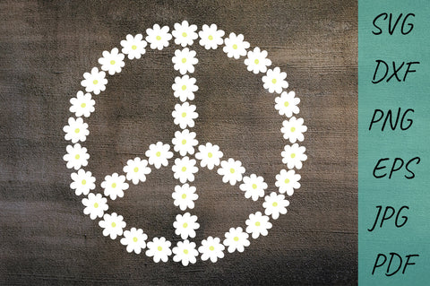 Floral Peace Sign SVG | Wildflower SVG | Hippie SVG | Daisies SVG Irina Ostapenko 