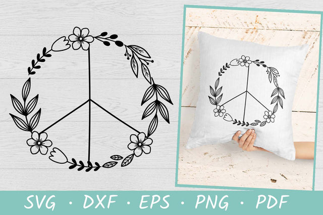 Floral Peace Sign SVG | Wildflower SVG| Hippie SVG SVG Irina Ostapenko 