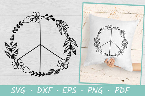 Floral Peace Sign SVG | Wildflower SVG| Hippie SVG SVG Irina Ostapenko 