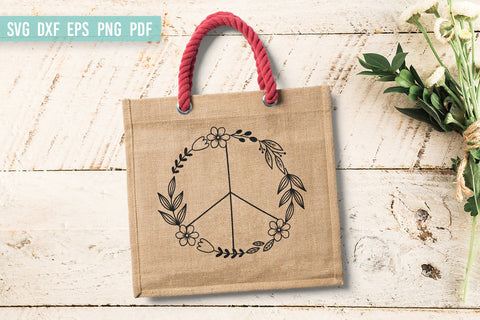 Floral Peace Sign SVG | Wildflower SVG| Hippie SVG SVG Irina Ostapenko 