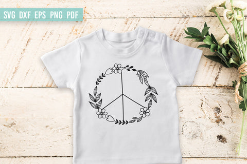 Floral Peace Sign SVG | Wildflower SVG| Hippie SVG SVG Irina Ostapenko 