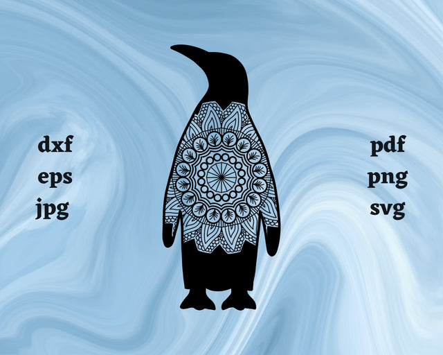 Floral Penguin SVG Cut File SVG Northern Light SVG 