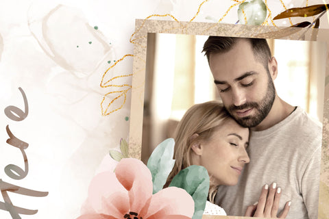 Floral Photo Tumbler, Add Your Name, Picture Frame Tumbler, 20oz Skinny Tumbler, Seamless Tumbler for Pictures Sublimation Design PNG Sublimation Syre Digital Creations 